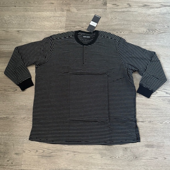 Good Counsel Wanzer Long Sleeve‎ Striped Henley Shirt Size 2XL Black/White - NWT - Picture 7 of 13
